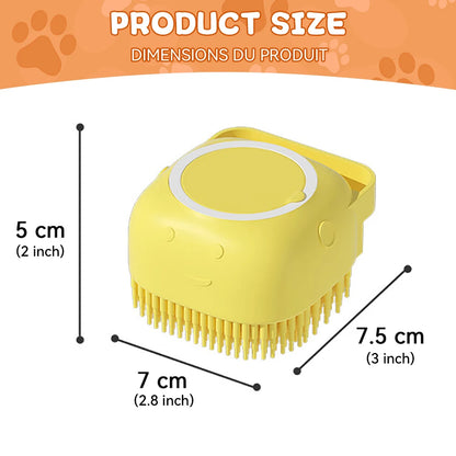 Pet Message Bathing Brush with Shampoo Dispenser