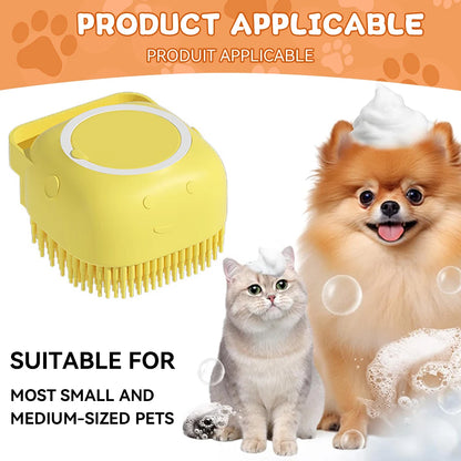 Pet Message Bathing Brush with Shampoo Dispenser